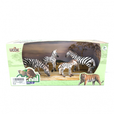 Playsets Animal World familia Cebra Pack x 4