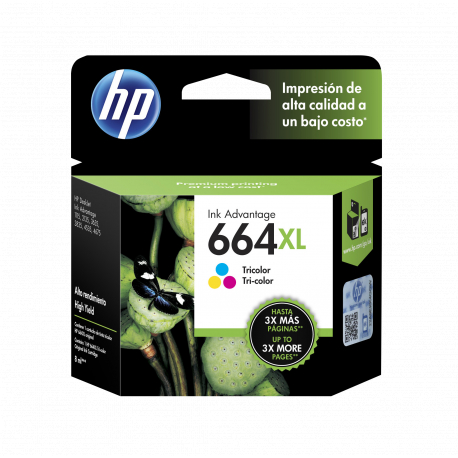 Cartucho de tinta HP 664XL Tricolor Original (F6V30AL)